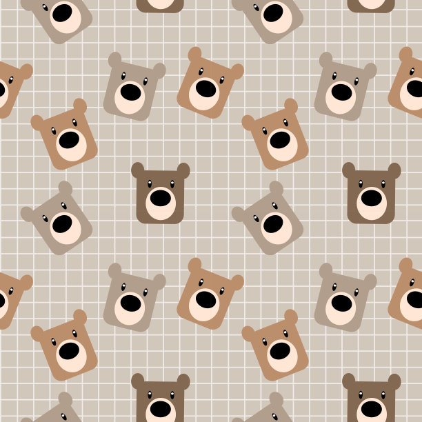 可爱小熊无缝图案图片下载