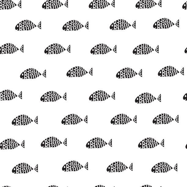 鱼类游泳。无缝模式。图片下载