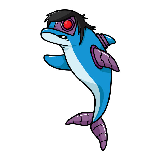卡通Cyborg海豚图片下载