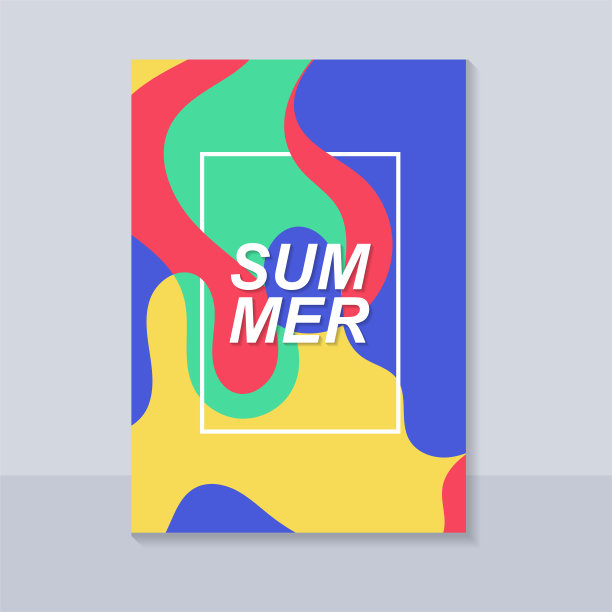 夏季海报的抽象有机形状图片下载