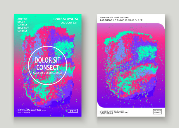 霓虹喷溅艺术封面设计。流体全息梯度爆炸飞溅纹理背景。时尚创意矢量模板封面报告目录小册子传单产品图片下载
