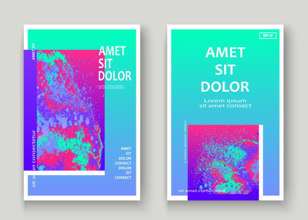 霓虹喷溅艺术封面设计。流体全息梯度爆炸飞溅纹理背景。时尚创意矢量模板封面报告目录小册子传单产品图片下载