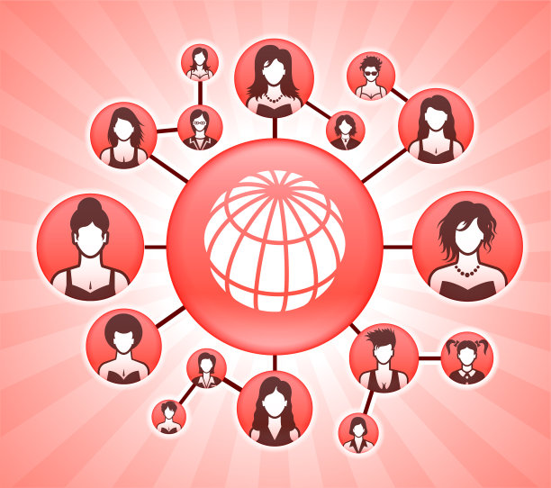 地球仪与妇女权益粉色矢量背景图片下载