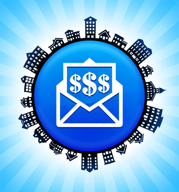 钱袋在农村城市景观天际线背景图片下载