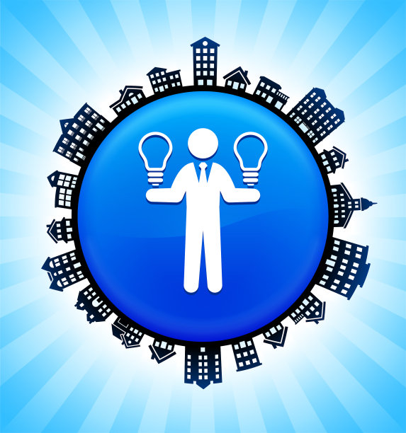 商人&乡村城市景观天际线背景的想法图片下载