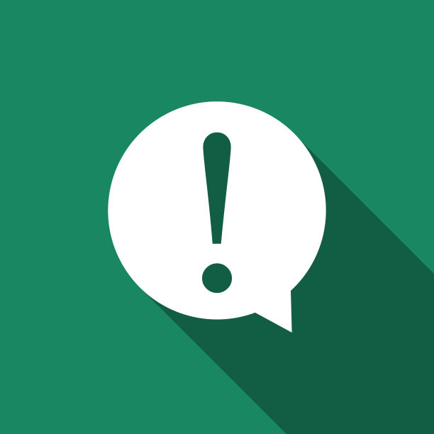 感叹号在圆圈图标孤立与长阴影。危险警告标志。平面设计。矢量图图片下载