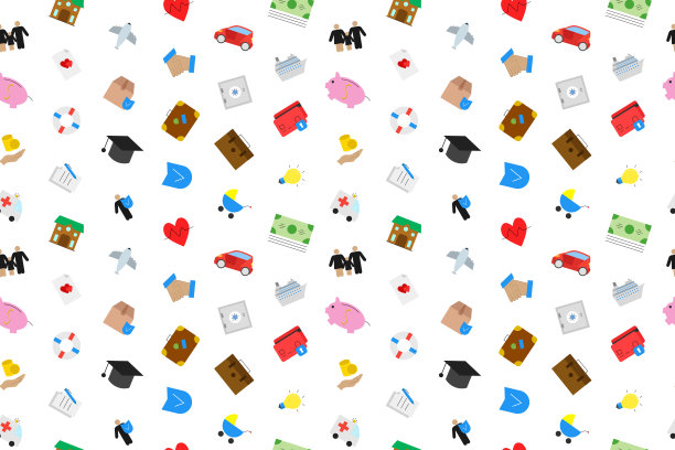 保险背景从彩色图标。图片下载