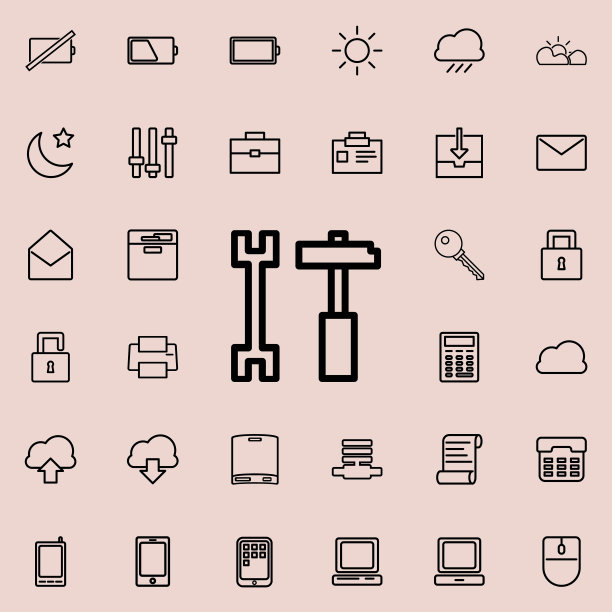 修理工具图标。详细的一组极简图标。高级图形设计。收藏图标之一的网站，网页设计，移动应用程序图片下载