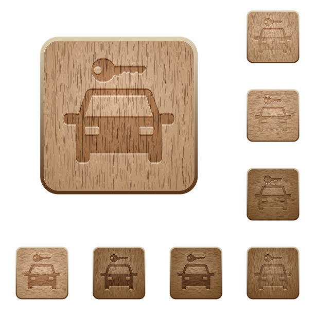 汽车租赁木按钮图片下载