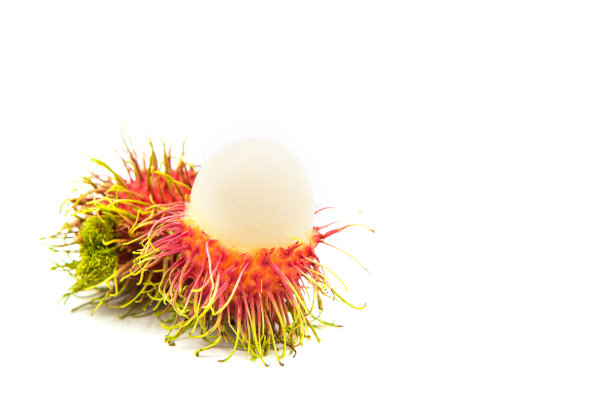 红毛丹，黑豆，莎芒，泰国甜水果。在白色背景上隔离图片下载