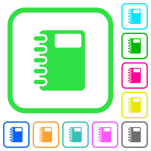 螺旋笔记本生动的彩色平面图标图片下载