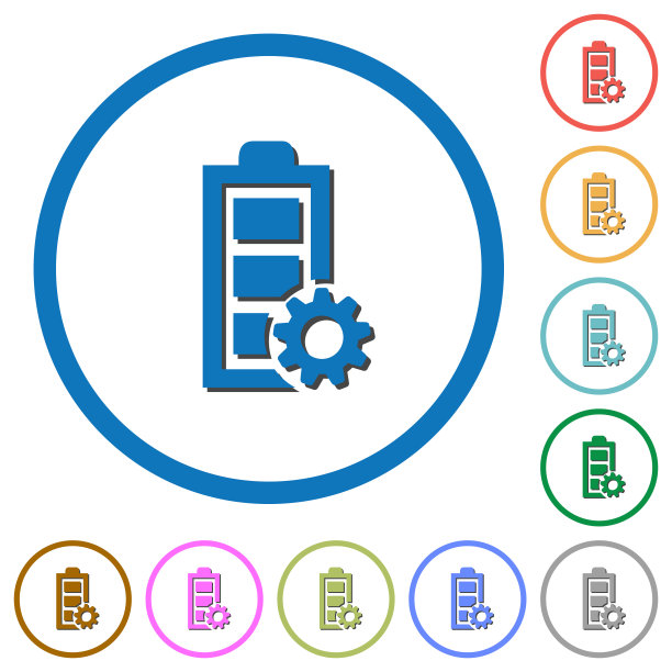 带有阴影和轮廓的电源管理图标图片下载