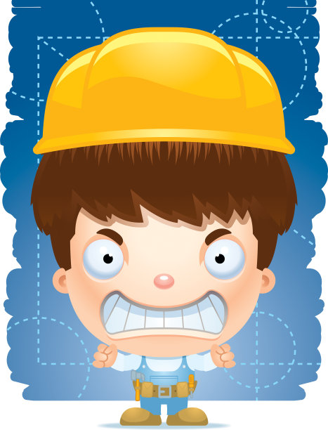 愤怒的卡通男孩勤杂工图片下载