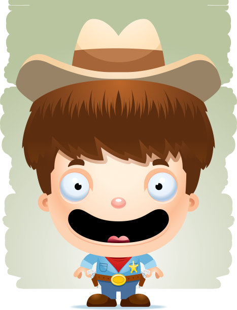 微笑的卡通牛仔图片下载