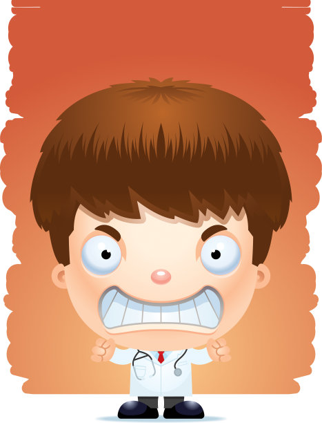 愤怒的卡通男孩医生图片下载