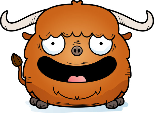 微笑的卡通牦牛图片下载