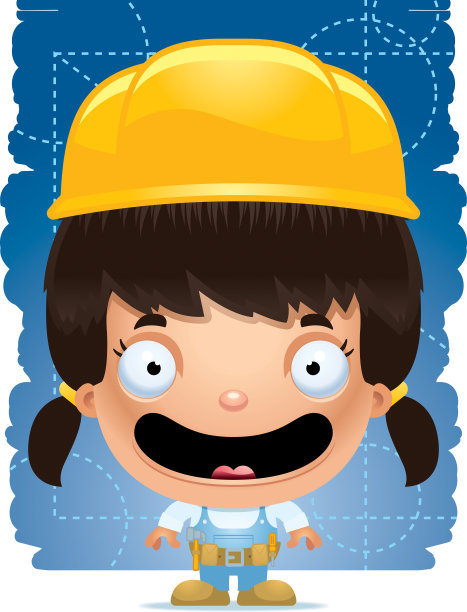 微笑的卡通女勤杂工图片下载