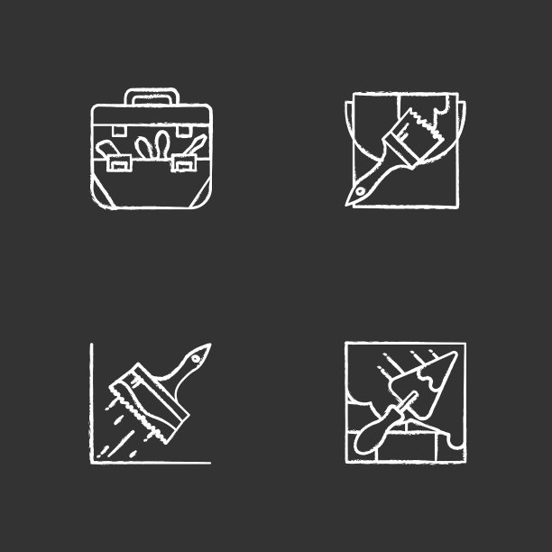 施工工具粉笔图标设置图片下载