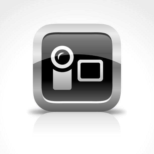 家庭摄像机光滑按钮图标图片下载