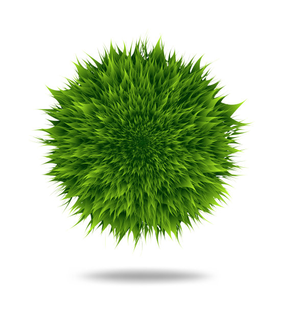 绿色绒毛绒球或发球孤立在白色背景上图片下载