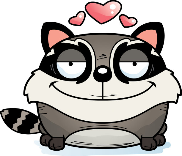 卡通浣熊爱图片下载