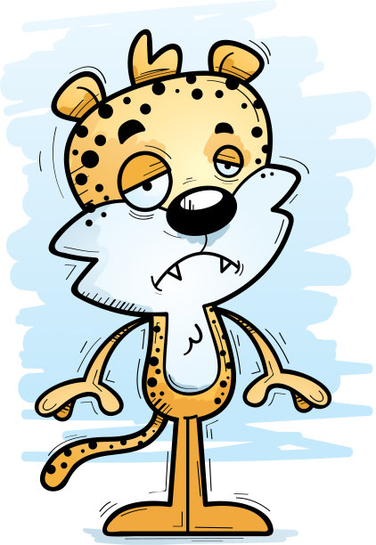 悲伤的卡通雄豹图片下载