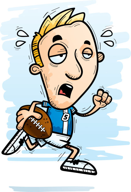 疲惫的卡通足球运动员图片下载