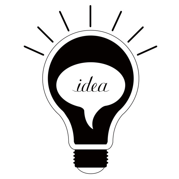 孤立的灯泡轮廓图片下载