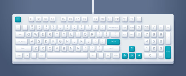 白色扩展电脑键盘图片下载