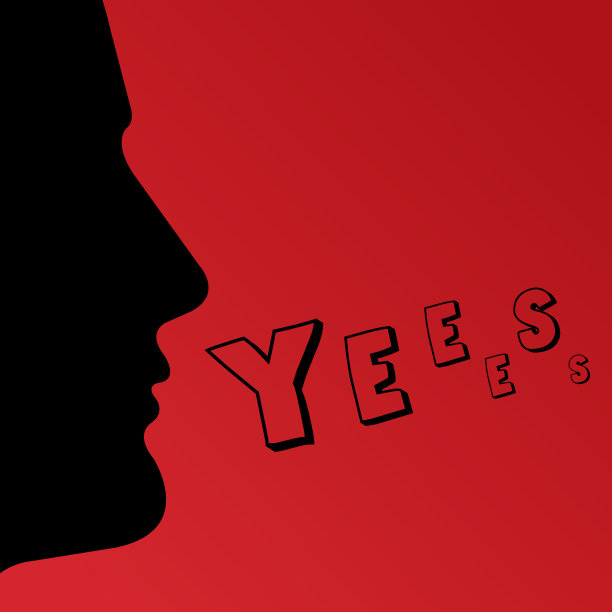 黑色男性轮廓轮廓说话是红色梯度背景图片下载