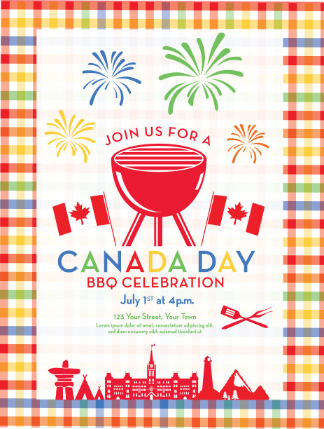 加拿大国庆日烧烤派对庆祝活动设计模板图片下载