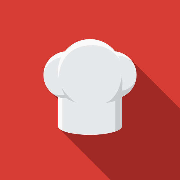 厨师帽平面设计厨房用具图标图片下载
