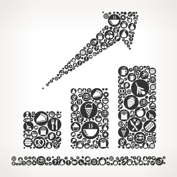 股票市场食品黑白图标背景图片下载