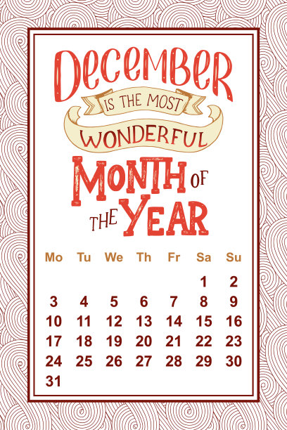 矢量日历为月2 0 1 8。手写刻字报价日历设计图片下载