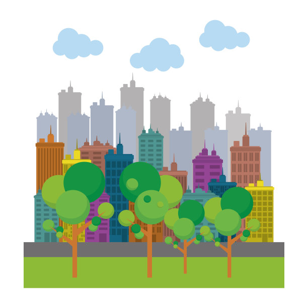城市设计。城市的插图。建筑的概念图片下载