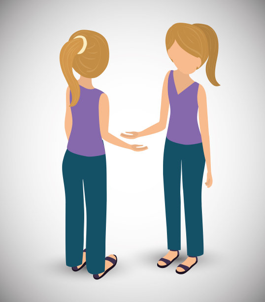 等距人物平面设计，矢量插图图片下载