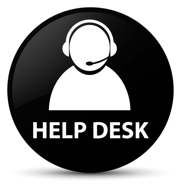 帮助台(客服图标)黑色圆形按钮图片下载