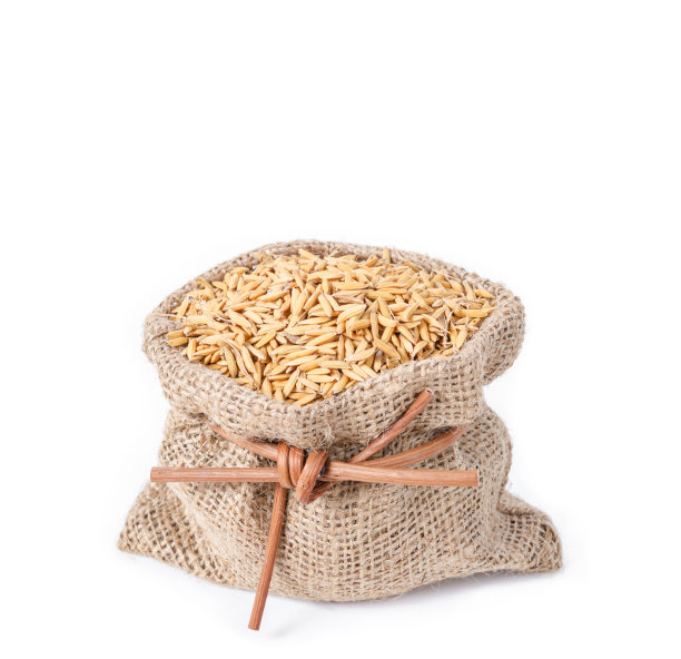 水稻在袋孤立上白色图片下载