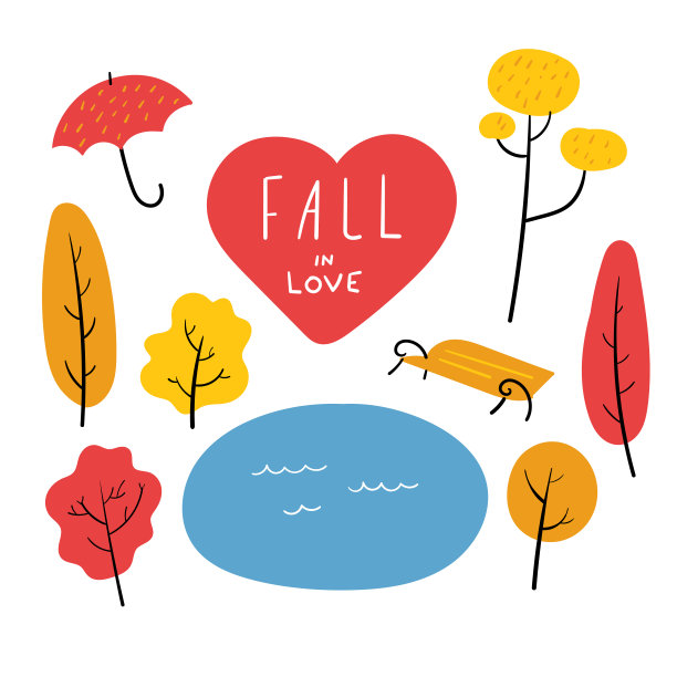 矢量插图秋季集素材图片