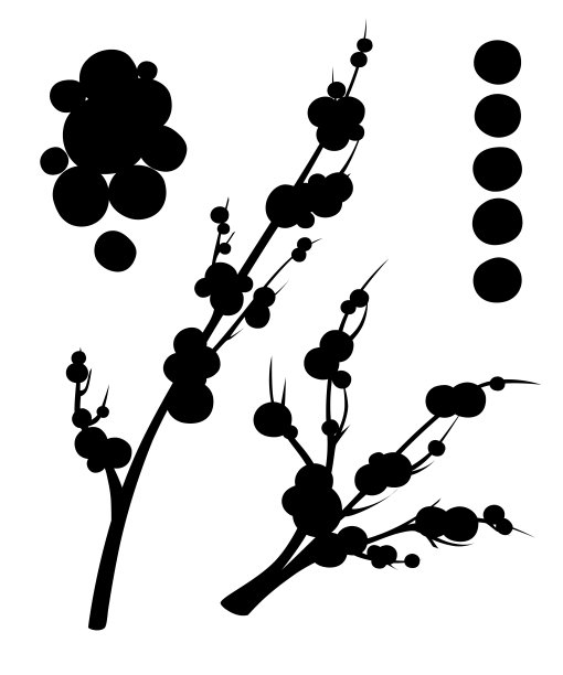黑色的轮廓。收集圣诞槲寄生。没有叶子的槲寄生的树枝。卡通风格的设计。矢量插图孤立在白色背景图片下载