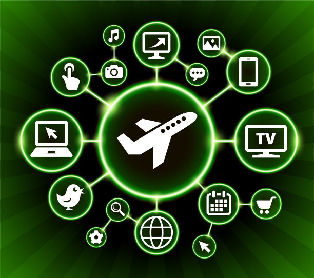 飞机互联网通信技术暗按钮背景图片下载