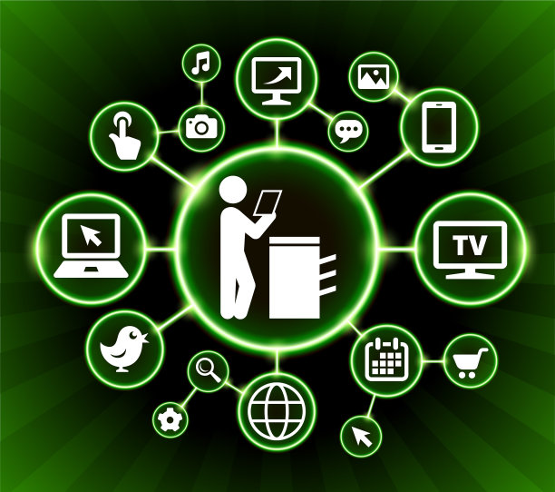 商人阅读互联网通信技术暗按钮背景图片下载