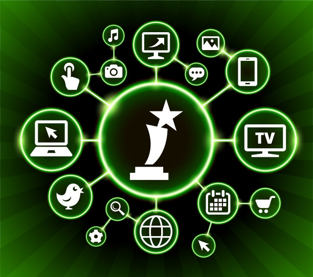 明星奖杯互联网通信技术暗按钮背景图片下载