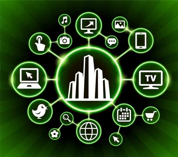 天际线互联网通信技术暗按钮背景图片下载