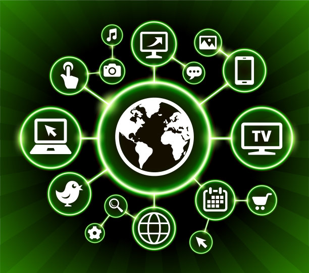 全球互联网通信技术暗按钮背景图片下载