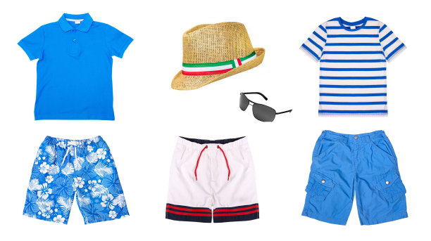 男子的夏季拼贴孤立在白色的背景图片下载