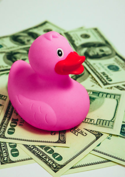 粉红橡皮鸭是游美元、玩具的经营理念。孩子费用,有趣。图片下载