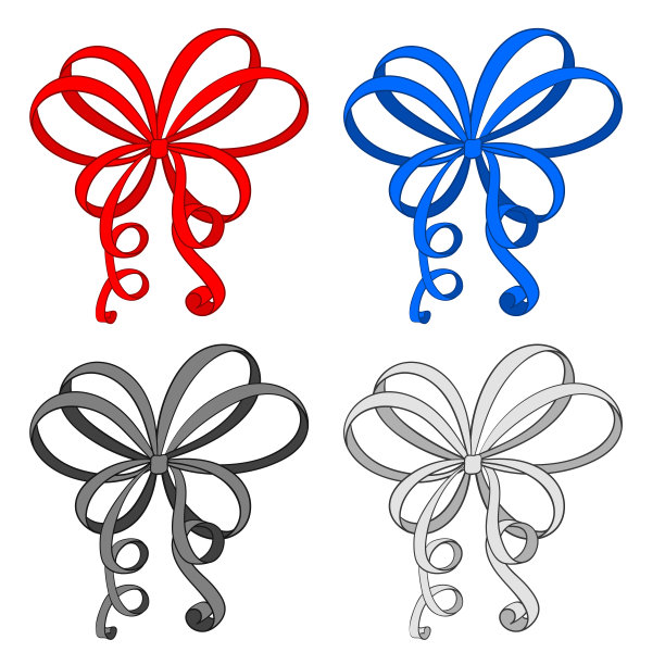 缎带蝴蝶结。手绘草图图片下载