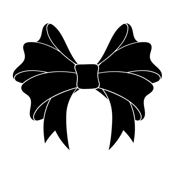 弓。黑色剪影丝带结图片下载