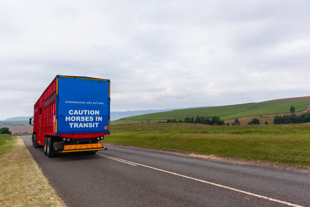 马匹运输卡车道路图片下载